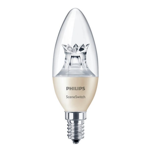 Philips Sceneswitch 3-trin dæmpbar LED kertepære E14 5,5 watt med 470 lumen (svare til 40W) 322263854802